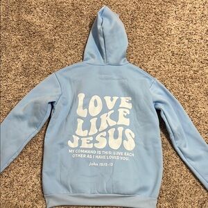 Kids Blue Hoodie with Inspirational Print